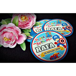 8x8 cm Stiker  Ulang Tahun Bulat Sticker Bento Tumpeng  