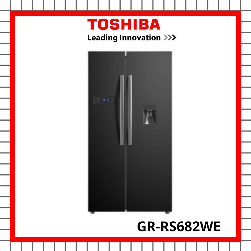 LEMARI ES SIDE BY SIDE TOSHIBA GR-RS682WE / KULKAS SIDE BY SIDE TOSHIBA GR-RS682WE