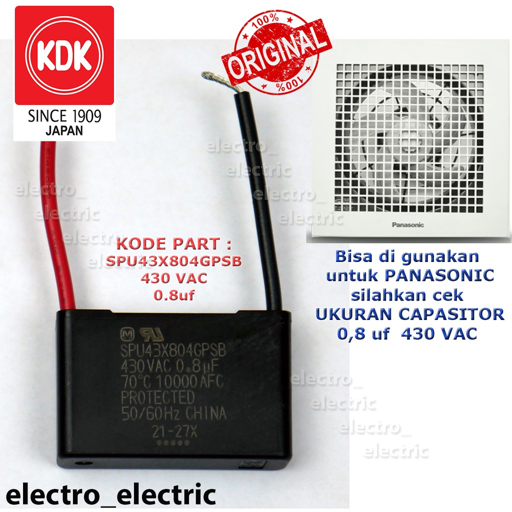 Kapasitor Hexaust Fan KDK TGU ORIGINAL