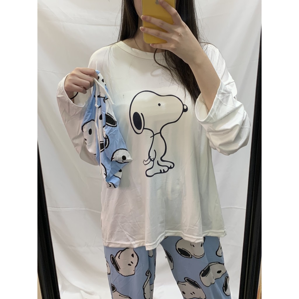 Set Baju Tidur Panjang motif Snoopy