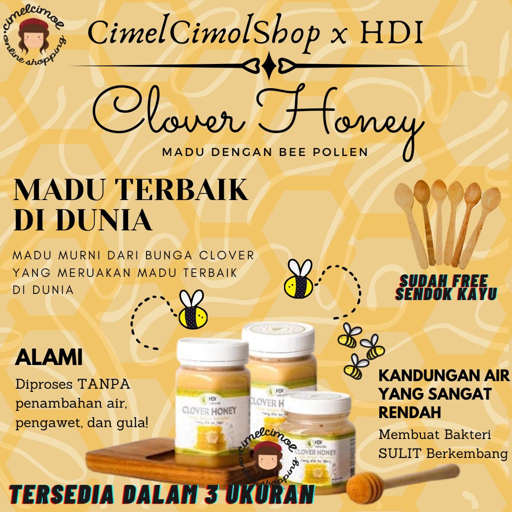 [PROMO SPESIAL] CLOVER HONEY HDI 250gr & 500gr & 1 kg MADU SPESIAL ORIGINAL NEW ZEALAND TERMURAH