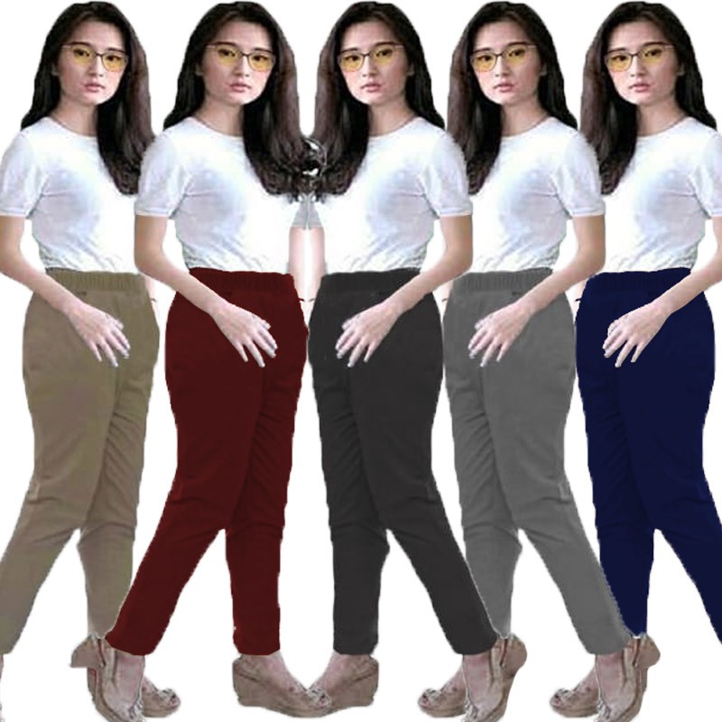 LVB Celana Jogger Wanita FIT JUMBO / Celana Panjang / Jeans / Ukuran Besar  Uk.L-XL-XXL-3XL-4XL