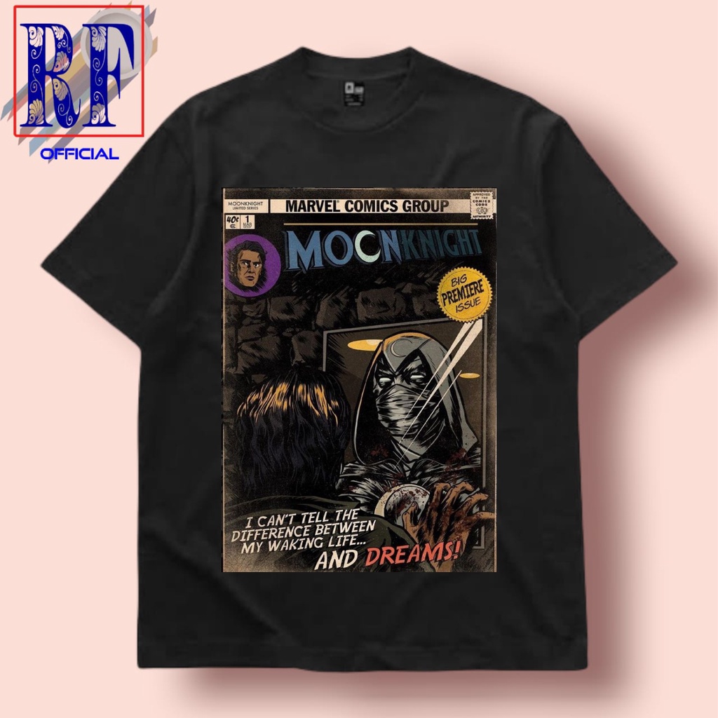 KAOS MOON KNIGHT | T-SHIRT VINTAGE STAR WARS COMIC MANDALORIAN | KAOS BAJU HITAM KOMIK MARVEL