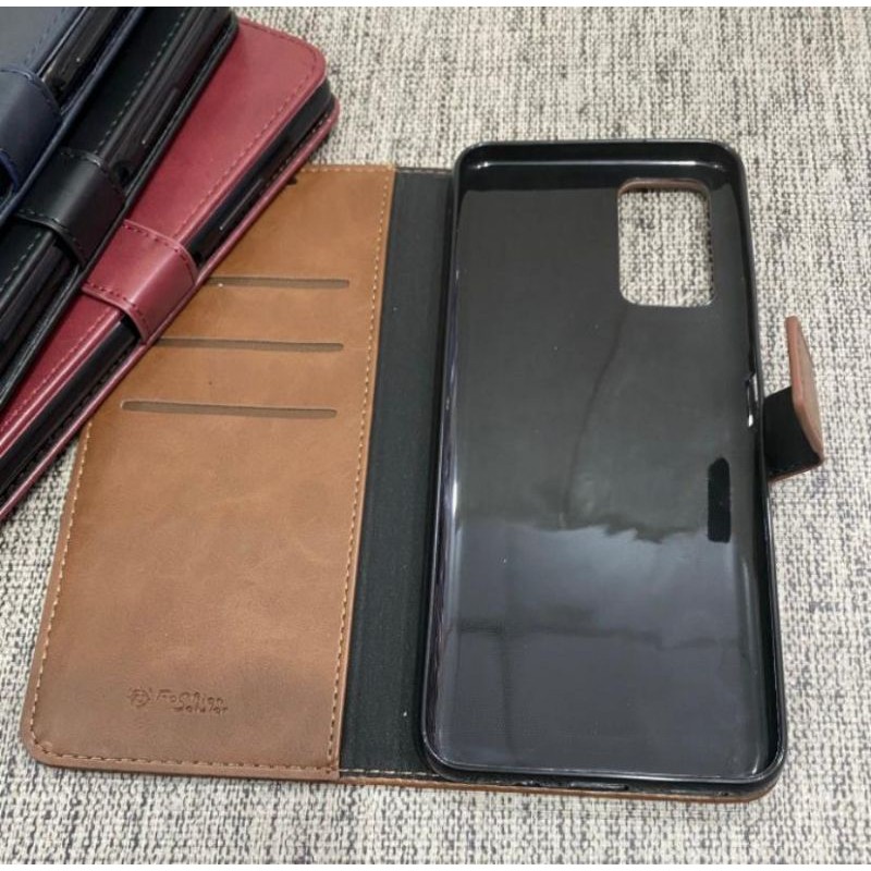 Infinix Note 8 Hot 10 Flip Leather Cover Wallet Kulit Dompet Case