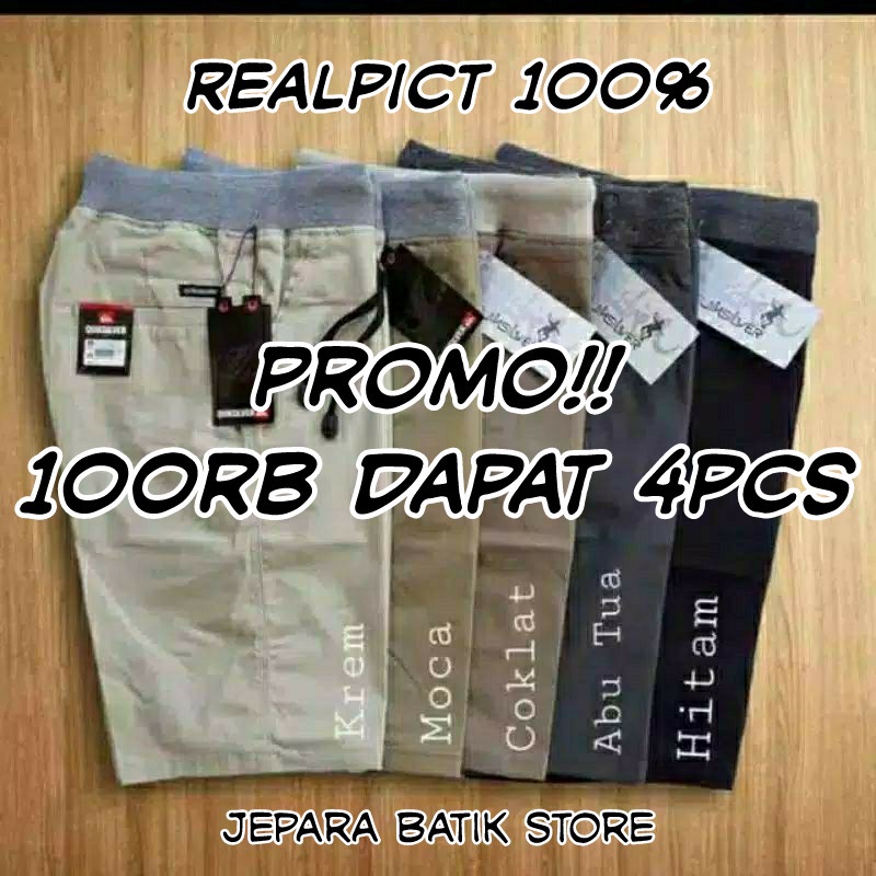 PROMO CELANA PENDEK CHINOS 100RB DAPAT 5