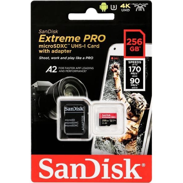 Memory Card Microsd 256gb 170Mbps Extreme Pro A2 Original Garansi Resmi Seumur Hidup