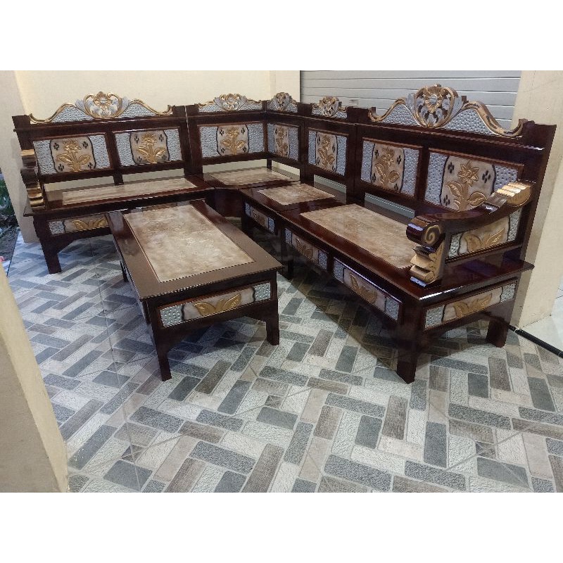 kursi tamu Bagong kayu akasia/kursi tamu pojok
