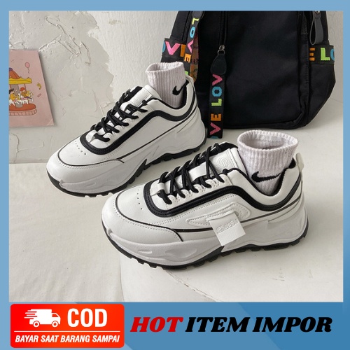 SW327 Sepatu Sneakers Wanita Sport Korea 2022 Impor COD TERMURAH MB63