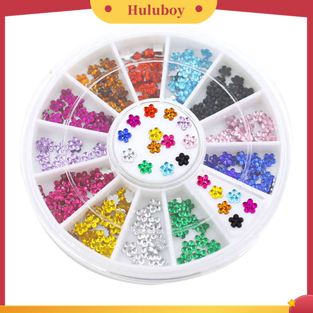 Huluboy Huluboy♡ 1 Roda Stiker Kuku Bahan Akrilik Warna-Warni Untuk Dekorasi Nail Art