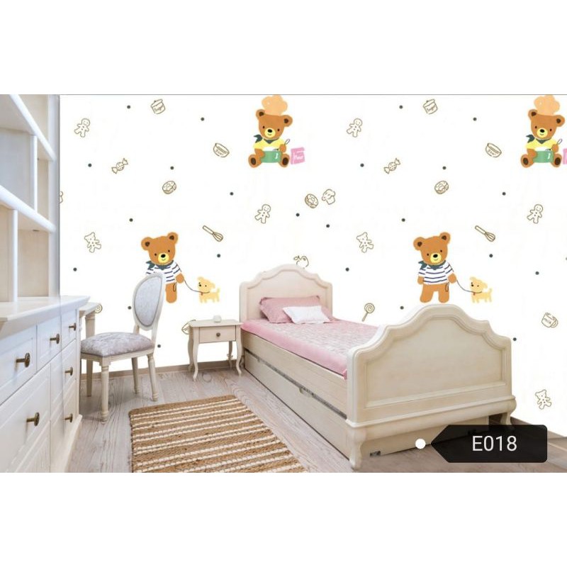 wallpaper stiker dinding motif teddybear