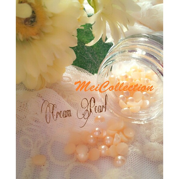 Cream pearl flatback / mutiara tempel