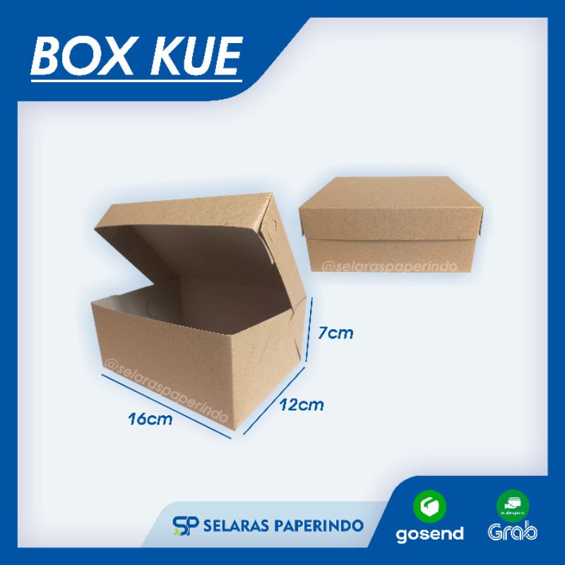 

ISI 50pcs | DUS KUE 16x12x7 cm - DUS SNACK - BOX KADO - DUS KRAFT - DUS NASI KRAFT