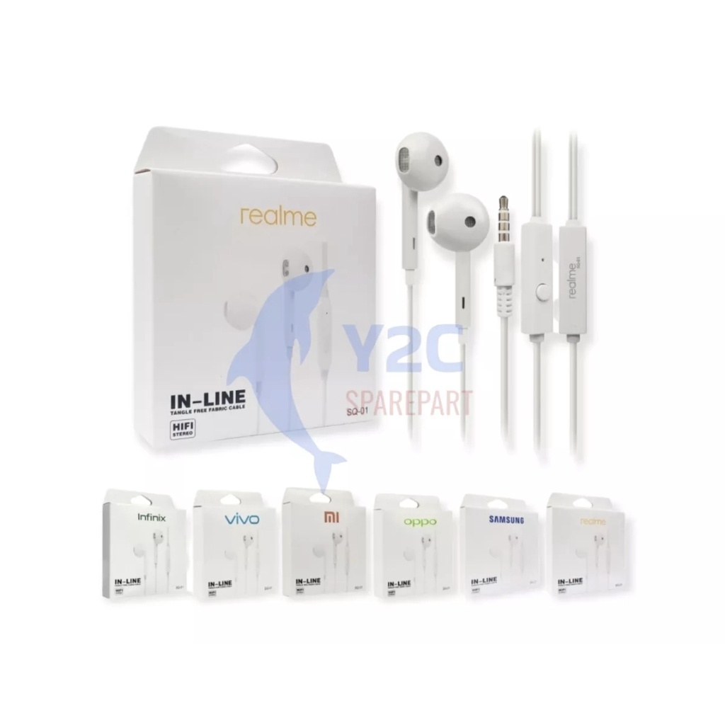 HANDSFREE EARPHONE STEREO SQ-01 MEGA BASS A37 A59 F1S A3S A5S Y91 Y93 V7 V9 Y71 Y81 C2 G520 G530 S6 EDGE S7 EDGE J100 J110 J200 J320 J500