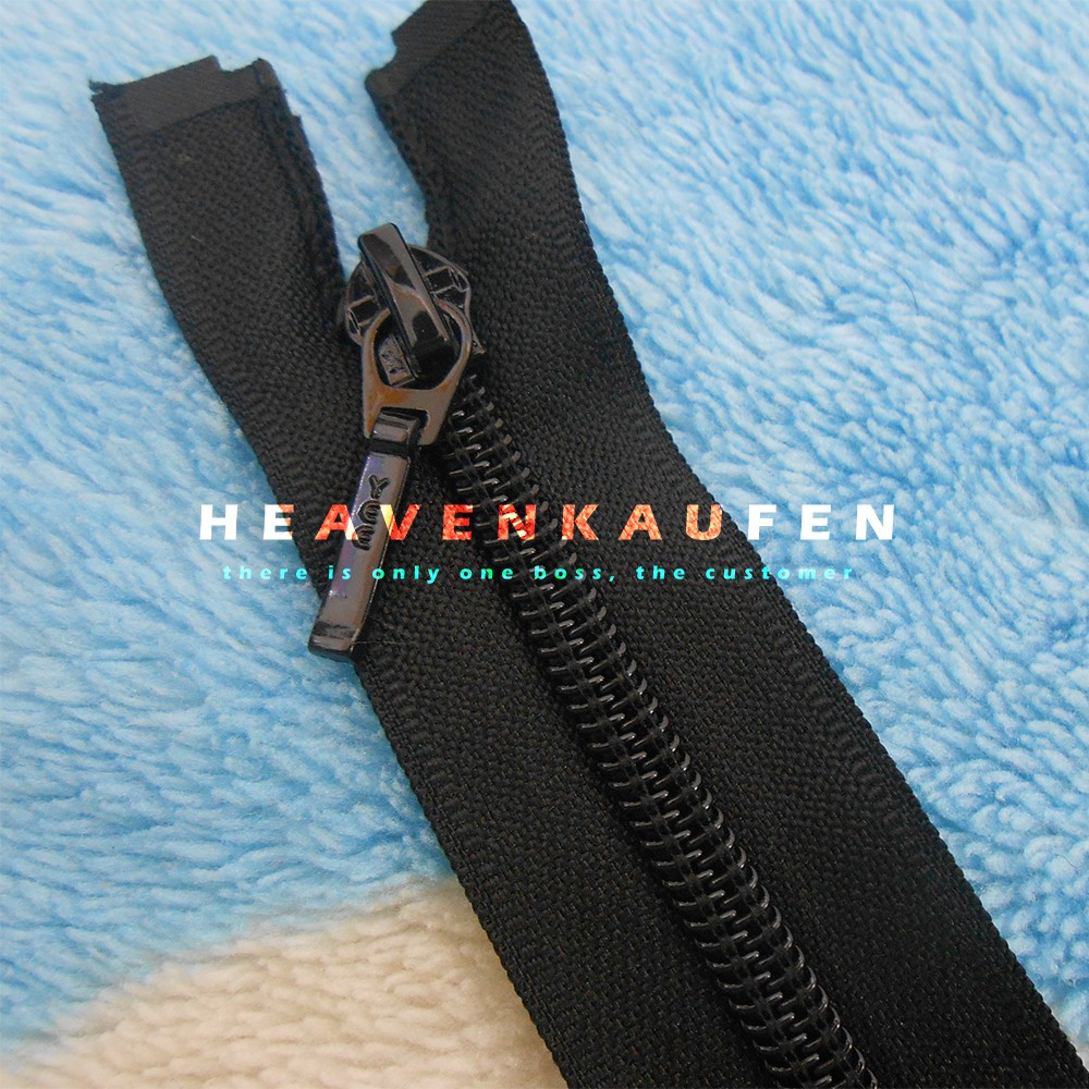 Resleting Zipper 55 cm YEE Coil Hitam Buka-Lepas Murah