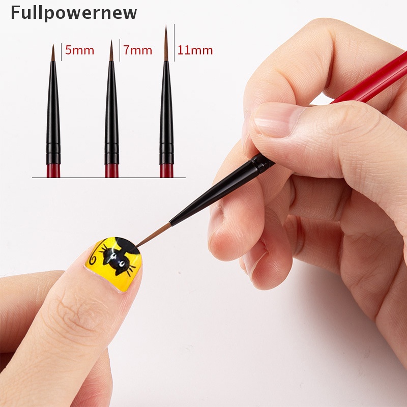 [FULL] 3pcs/set Nail Art Liner Brush Angle Drawing Painting UV Gel Line Pen Nail Tools