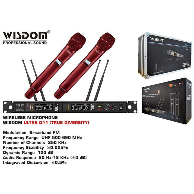 MIC WISDOM ULTRA Q11+ MIC WIRELESS ULTRA Q11 + ORIGINAL RESMI WISDOM