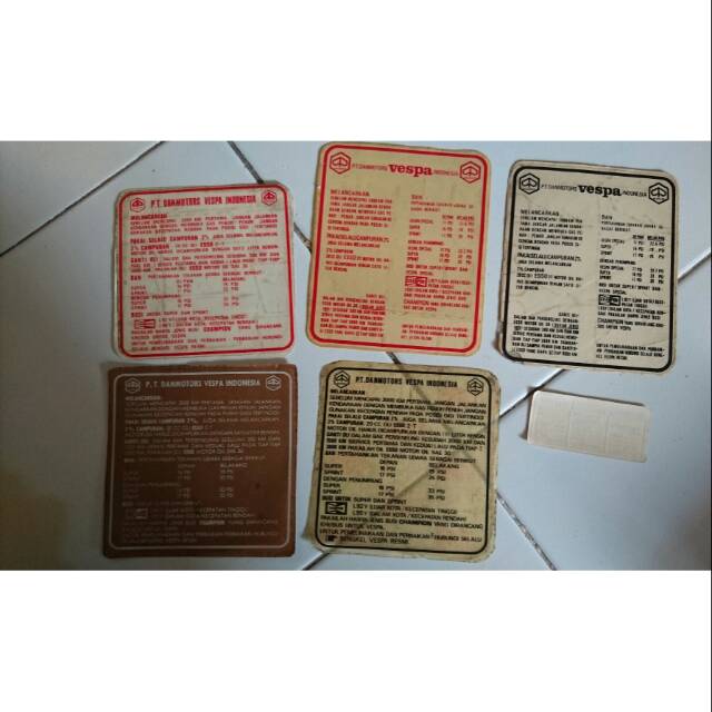 Stiker petunjuk untuk vespa sprint dan super original