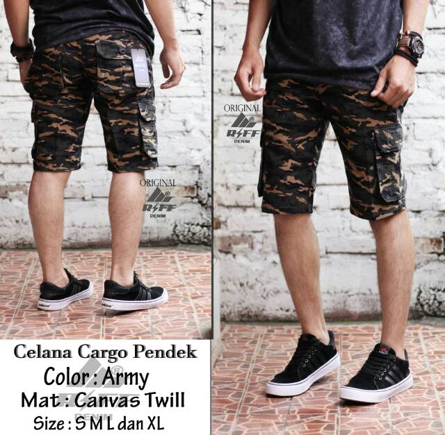 Celana Cargo Pendek Loreng/Army I Cargo Short Pants Pria BEST SELLER