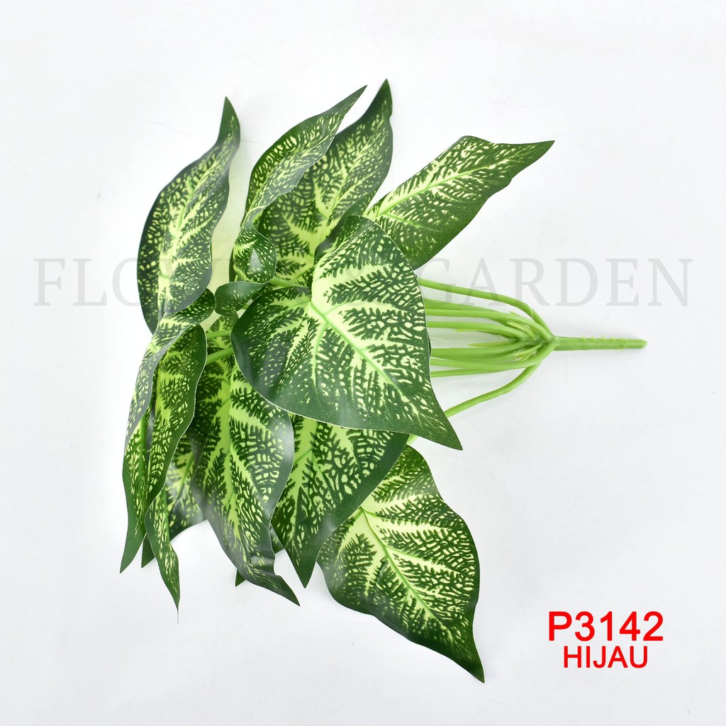 COD/TF11 DAUN KELADI BUNGA TANGKAI PLASTIK BUNGA ARTIFISIAL BUNGA TANGKAI BUNGA HIASAN P3142-7