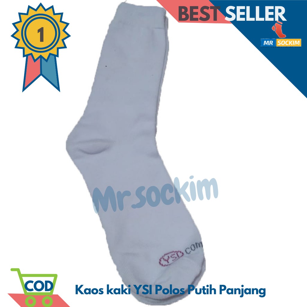 Kaos Kaki Sekolah Sd Smp Sma Putih Tapak Hitam YSI Computers Spandek Lusinan