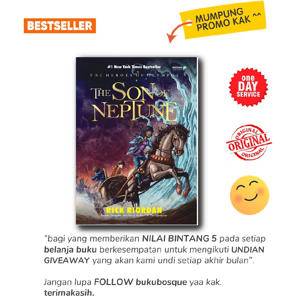 BUKU FIKSI - THE SON OF NEPTUNE - THE HEROES OF OLYMPUS #2 (REPUBLISH) - NOURA BOOKS