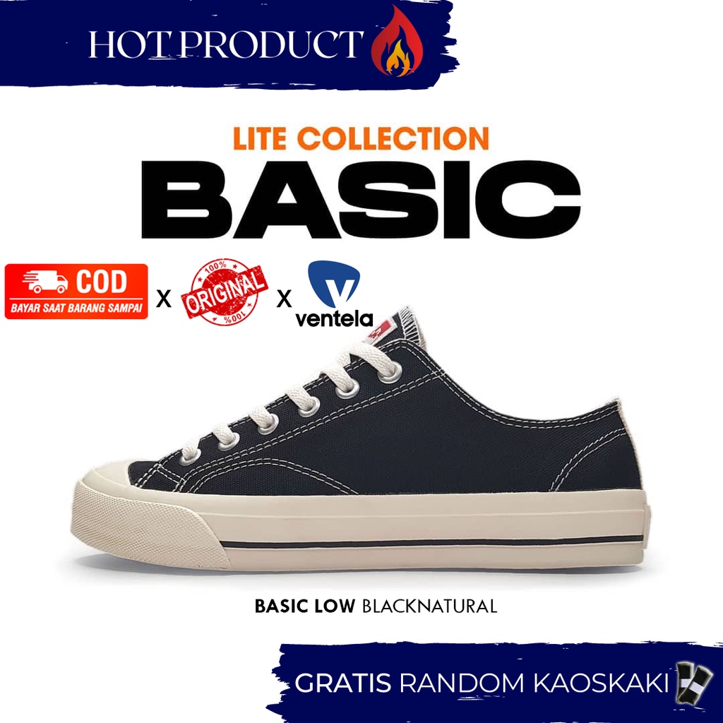 SEPATU VENTELA ORIGINAL BASIC BLACK NATURAL Vantela Ventella Shoes