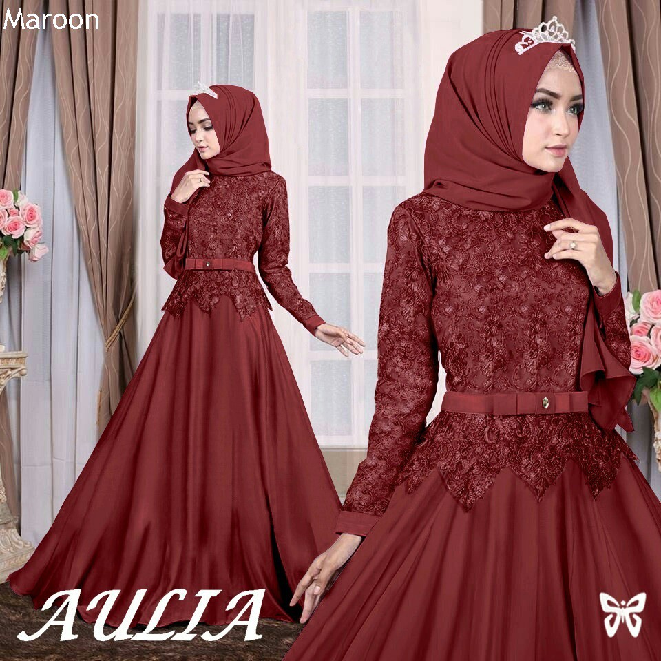 HOPYLOVY - GAMIS MAXI DRESS BRUKAT AULIA SYARI