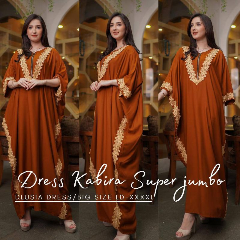 Dress Rayon Jumbo Dlusia Kabira Resleting Depan Busui Bumil Maxidress Kekinian Terbaru