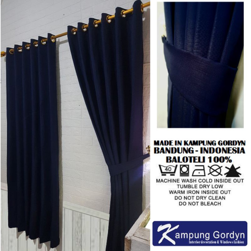 Gorden Navy / hordeng modern minimalis uk 150x200cm