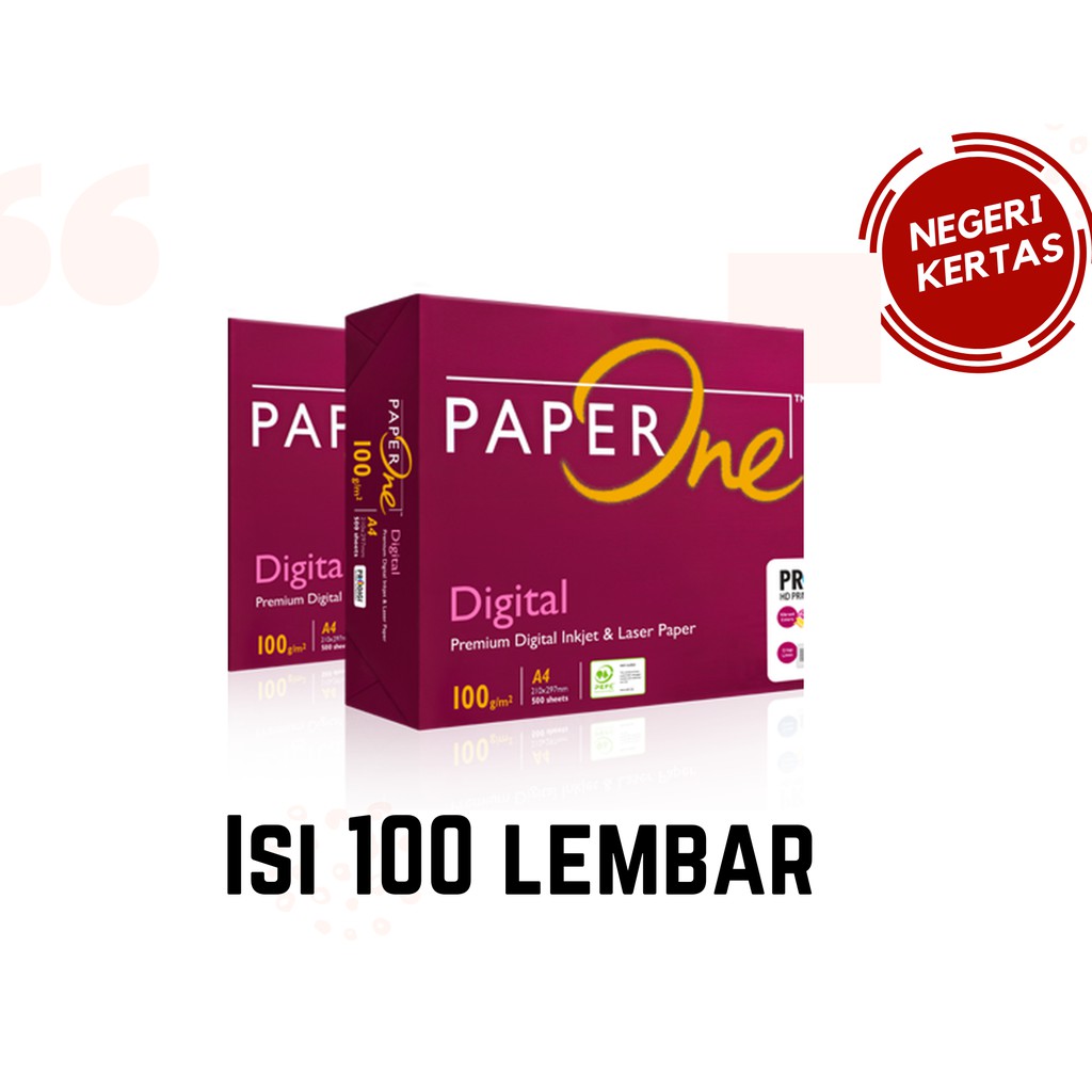 

Kertas HVS A4 100 gr PaperOne (100 lembar)