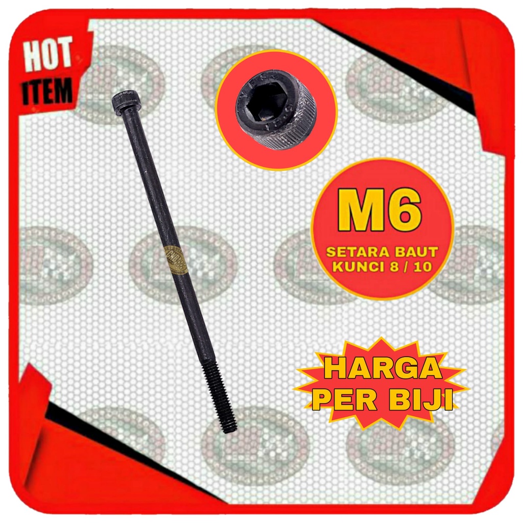 Baut L BAJA M6 x 130 M6x130 ( Setara Baut Kunci 10 | Panjang 130 mm / 13 cm )