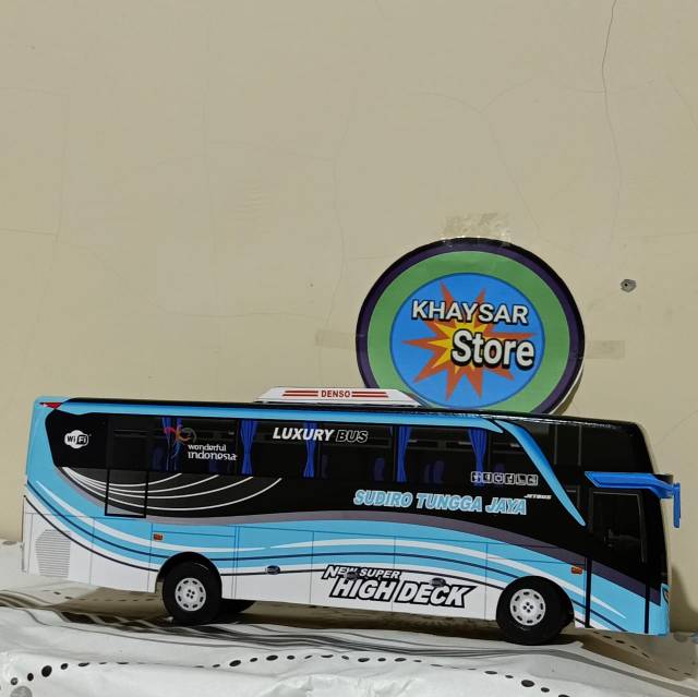 Miniatur bus sudiro tunggal jaya STJ (BIRU)