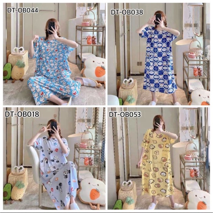 Fe40F4R Daster Jumbo Ld120 Bb100Kg Big Size Import Gaya Korea Baju Hamil - Dt-Ob073 Garfil, Xxl