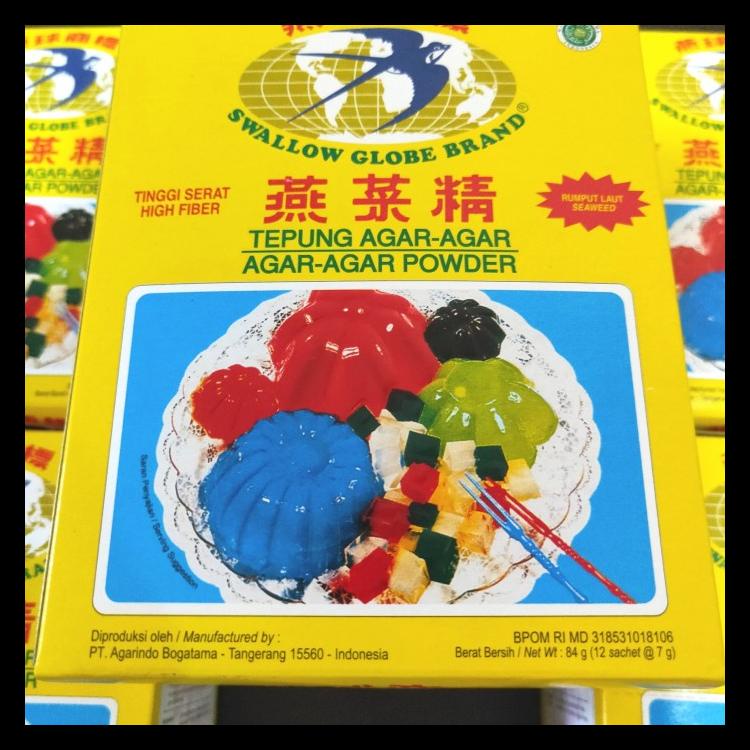 

Agar Agar Swallow Globe Plain Putih 1 Box