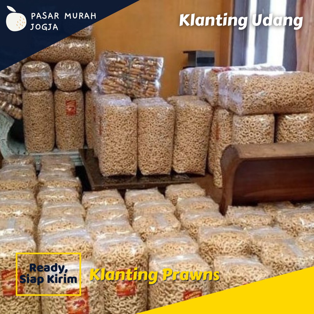 Slondok Klanting Lanting Udang Asli 1 Ball Berat 3Kg Snack Pasar Murah Jogja