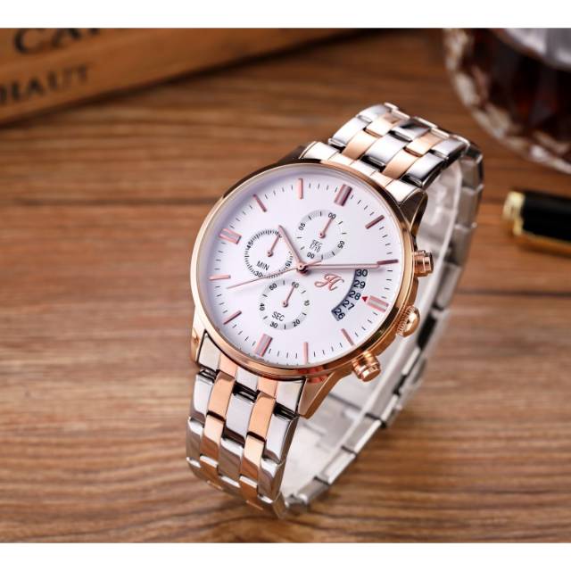 Free Box JT 8036 Jims Honey Jam Tangan Pria Waterproff Chrono Aktif