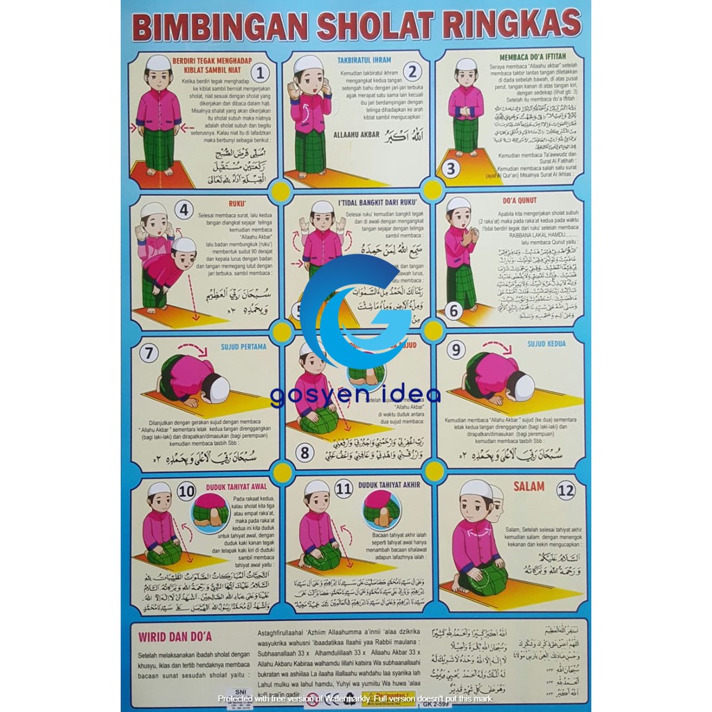 Poster Pendidikan Edukasi Anak Muslim Belajar Bimbingan Sholat Ringkas Shopee Indonesia