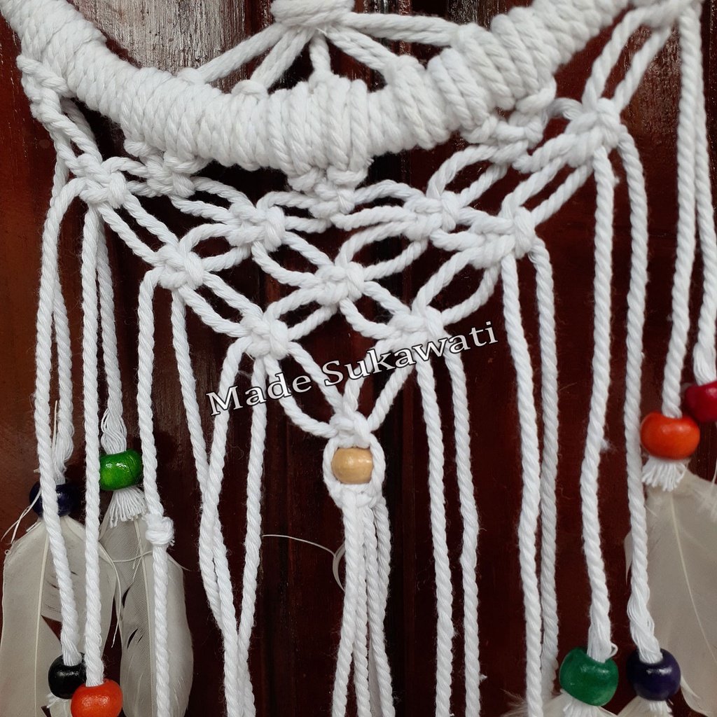 Dream catcher jaring variasi bola bola warna warni 60 cm