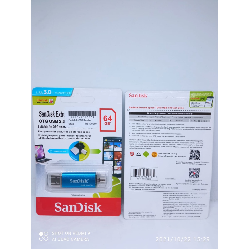 FLASHDISK OTG SANDISK Micro USB 3.0 64GB