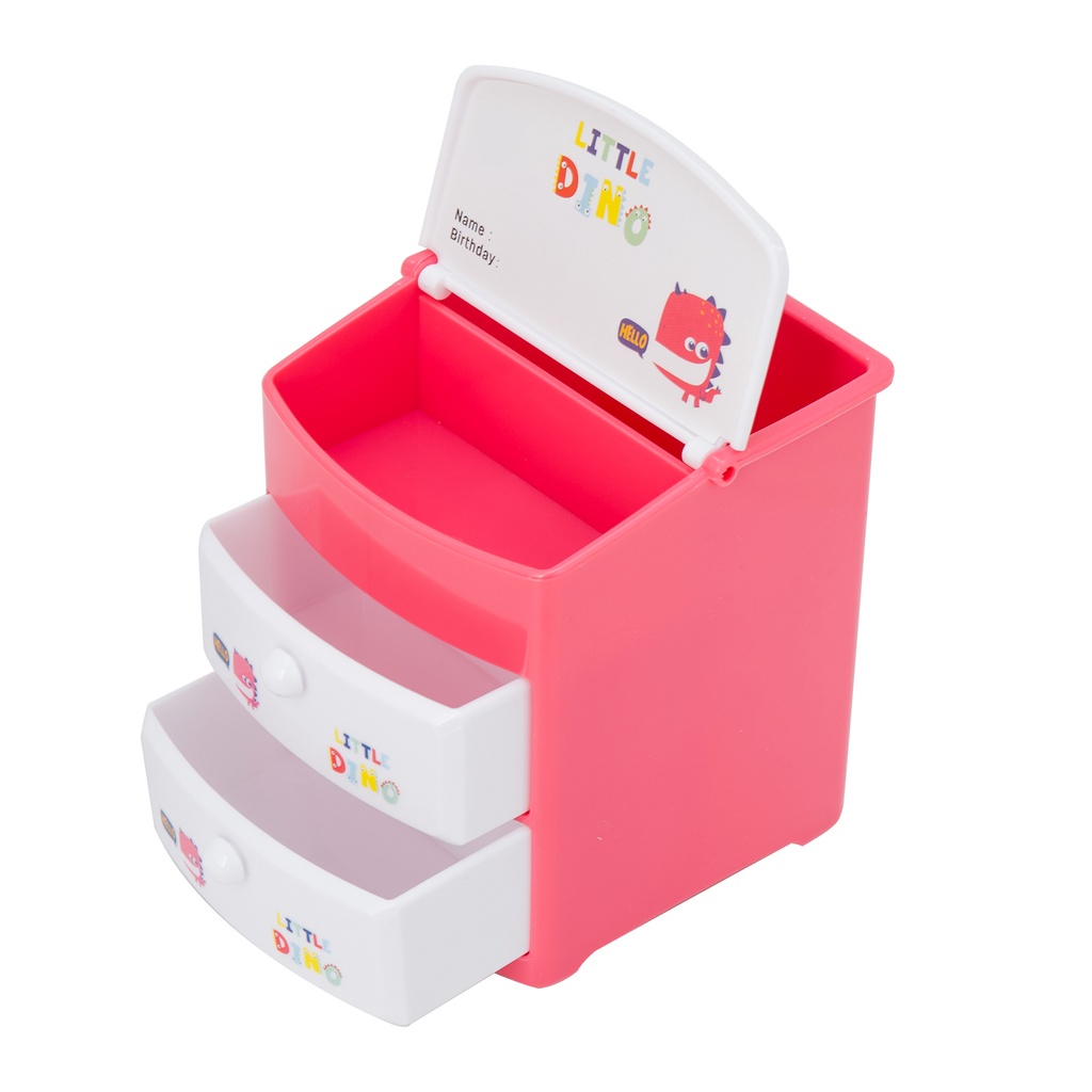 HAPPY TIME DELI TEMPAT ALAT TULIS 4 SEKAT LITTLE DINO TEMPAT PULPEN DESK ORGANIZER LUCU KANTOR SEKOLAH ANAK KULIAH E9136