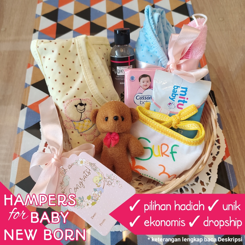 KADO HADIAH BAYI BARU LAHIR HAMPERS BABY NEW BORN MURAH UNIK CANTIK KERANJANG GIFT BOX SET PARCEL PAKET LENGKAP BAJU SABUN BAYI BONEKA HAMPER PARSEL NEWBORN LAHIRAN PEREMPUAN LAKI LAKI CEWEK COWOK UNISEX