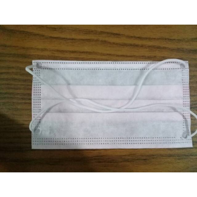 RASPOL masker 3ply hidung mulut headloop head loop hijab jilbab pink non sensi