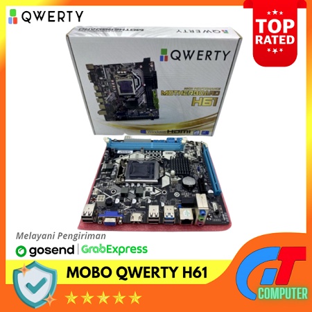 Motherboard PC Qwerty H61 Chipset Intel LGA1155 DDR3 Gigabit LAN Speed