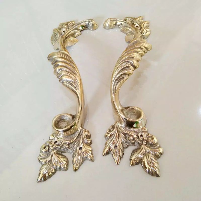 Gagang Pintu Rumah / Handle Pintu / Handle Pintu Rumah Kuningan Cakar Daun AB gold