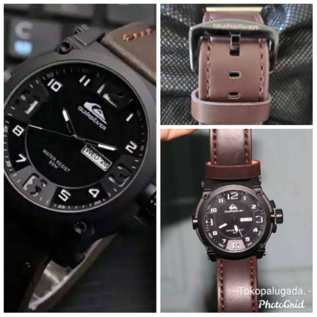 (COD) Super Premium Jam Tangan Quiksilver Quick Silver Tali Kulit Quiksilver Surf