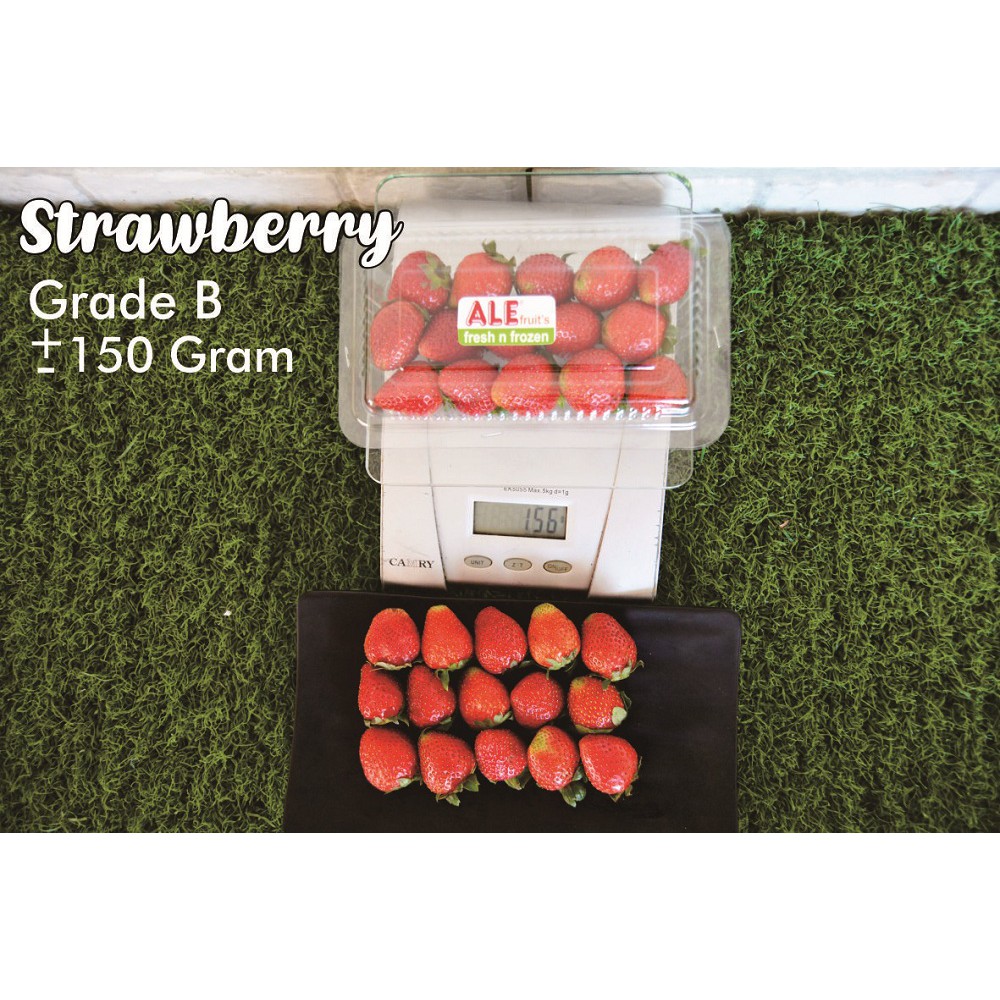 

buah strawbery,strawberi,stroberi fresh grade B(150 gram)
