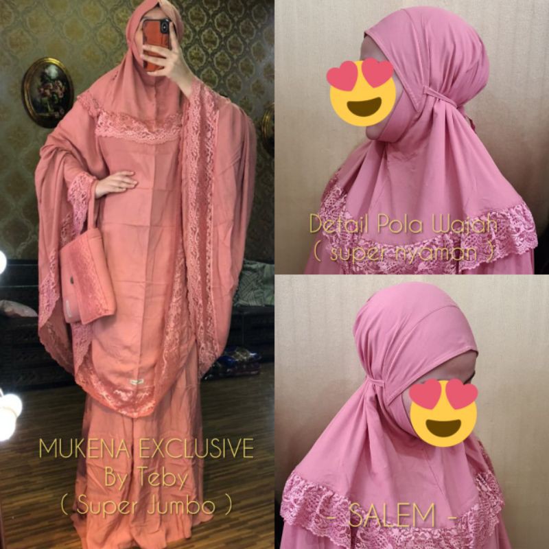 Mukena Silk TEBY EXCLUSIVE Jumbo Mukena Travel Dewasa