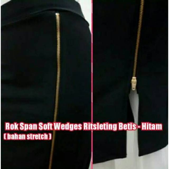 Promo Rok Span Belahan Seleting Import