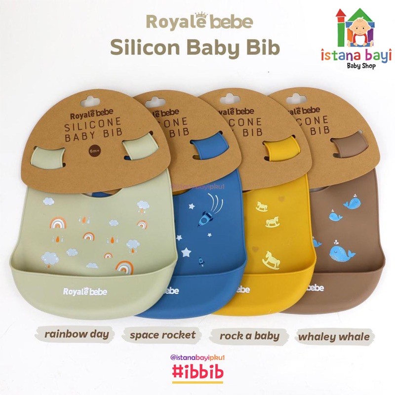 Royale Bebe Silicone Bib (celemek makan bayi)/Slaber bayi