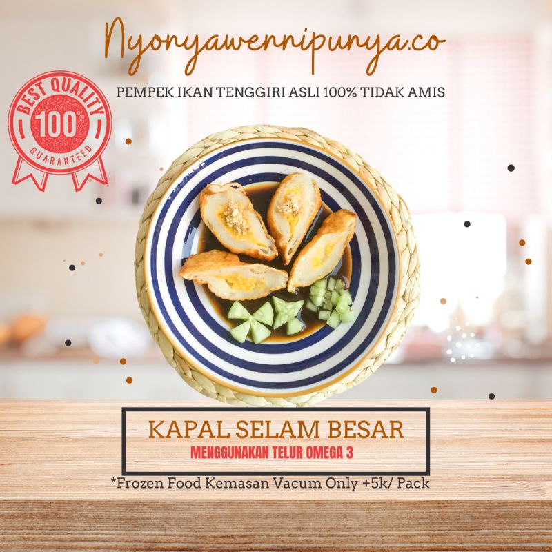 

Pempek Kapal Selam Telur Omega 3 / Pempek Kapal Selam Besar / Kapal Selam Palembang